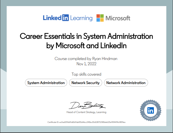 Career essentials in System Admin by Microsoft and LinkedIn